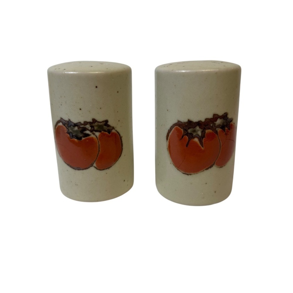 Vintage Tomato Speckled Salt & Pepper Shakers Ceramic Kitchen Country‎ Core C14Q